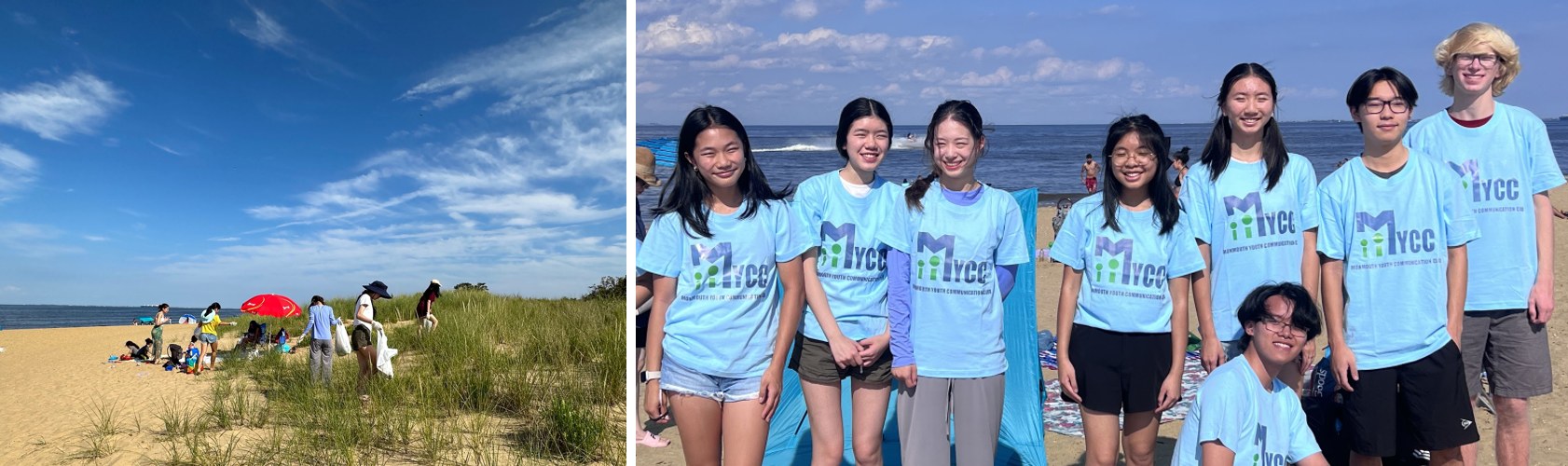 MYCC members at a beach cleanup